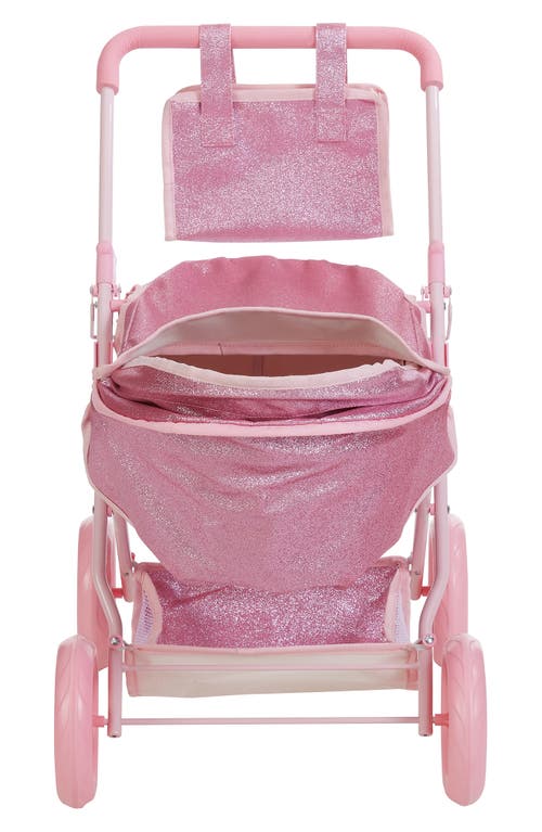 Teamson Kids Olivia's Little World Baby Doll Bassinet Pram with Cover in Pink 