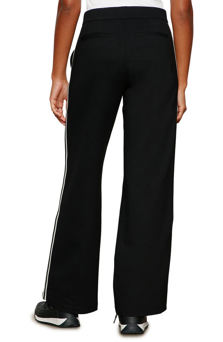 Sanctuary Runway Side Stripe Ponte Track Pants, Alternate, color, Black