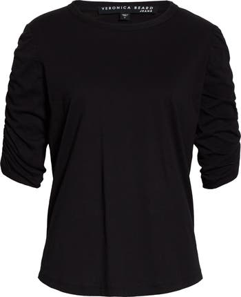Veronica Beard Waldorf Ruched Sleeve T-Shirt | Nordstrom