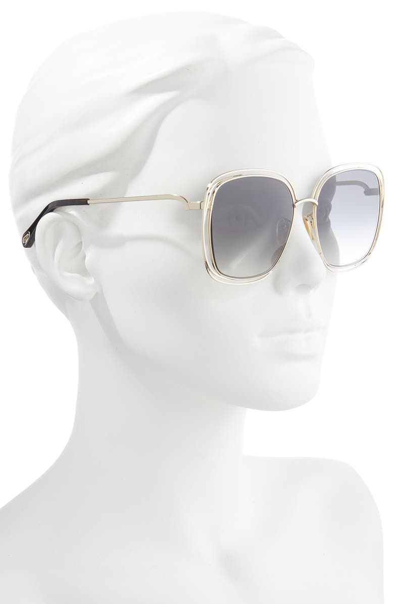 Chloé 58mm Square Sunglasses, Alternate, color, 