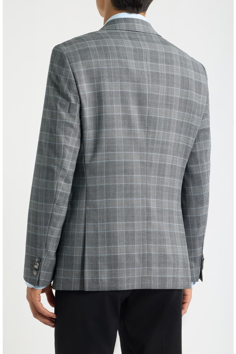 Hutson Slim Fit Light Blue Windowpane Check Slub Sport Coat, Alternate, color, GREY / BLUE