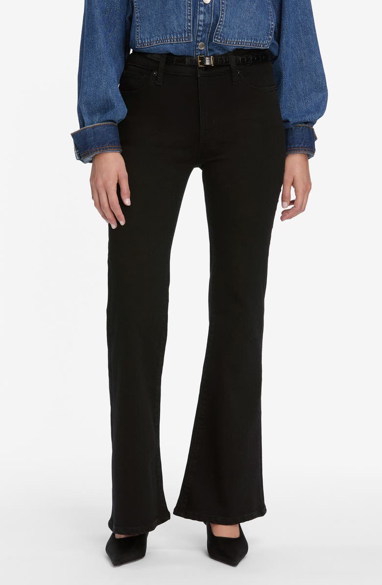 FRAME Pixie Icon High Waist Flare Jeans, Main, color, Black