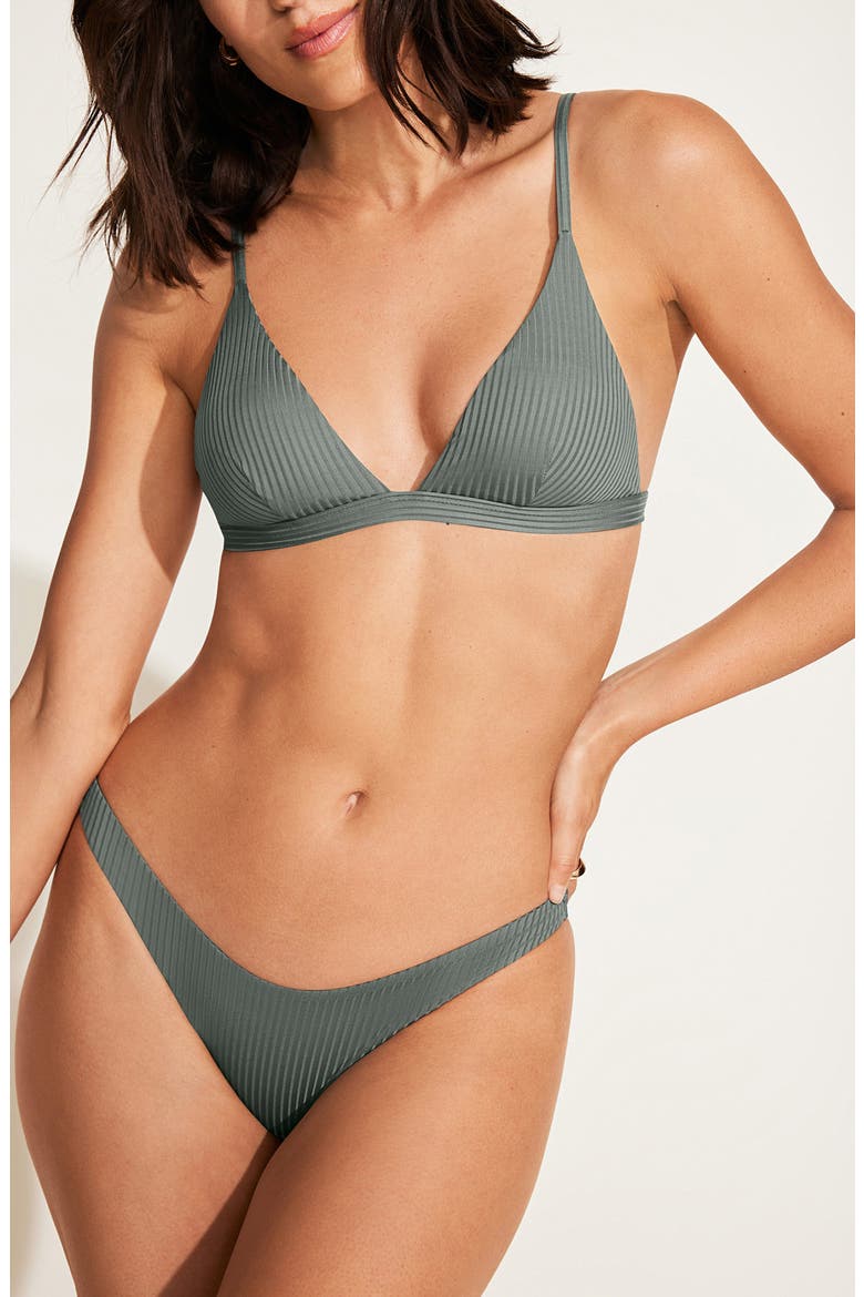 California High Leg Bikini Bottoms, Alternate, color, GREEN
