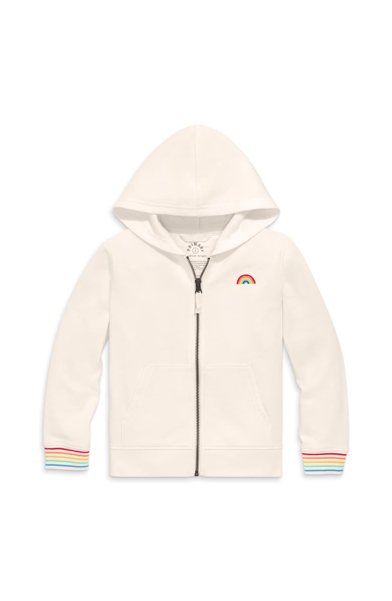 Primary Stripe Trim Zip Hoodie, Main, color, 
