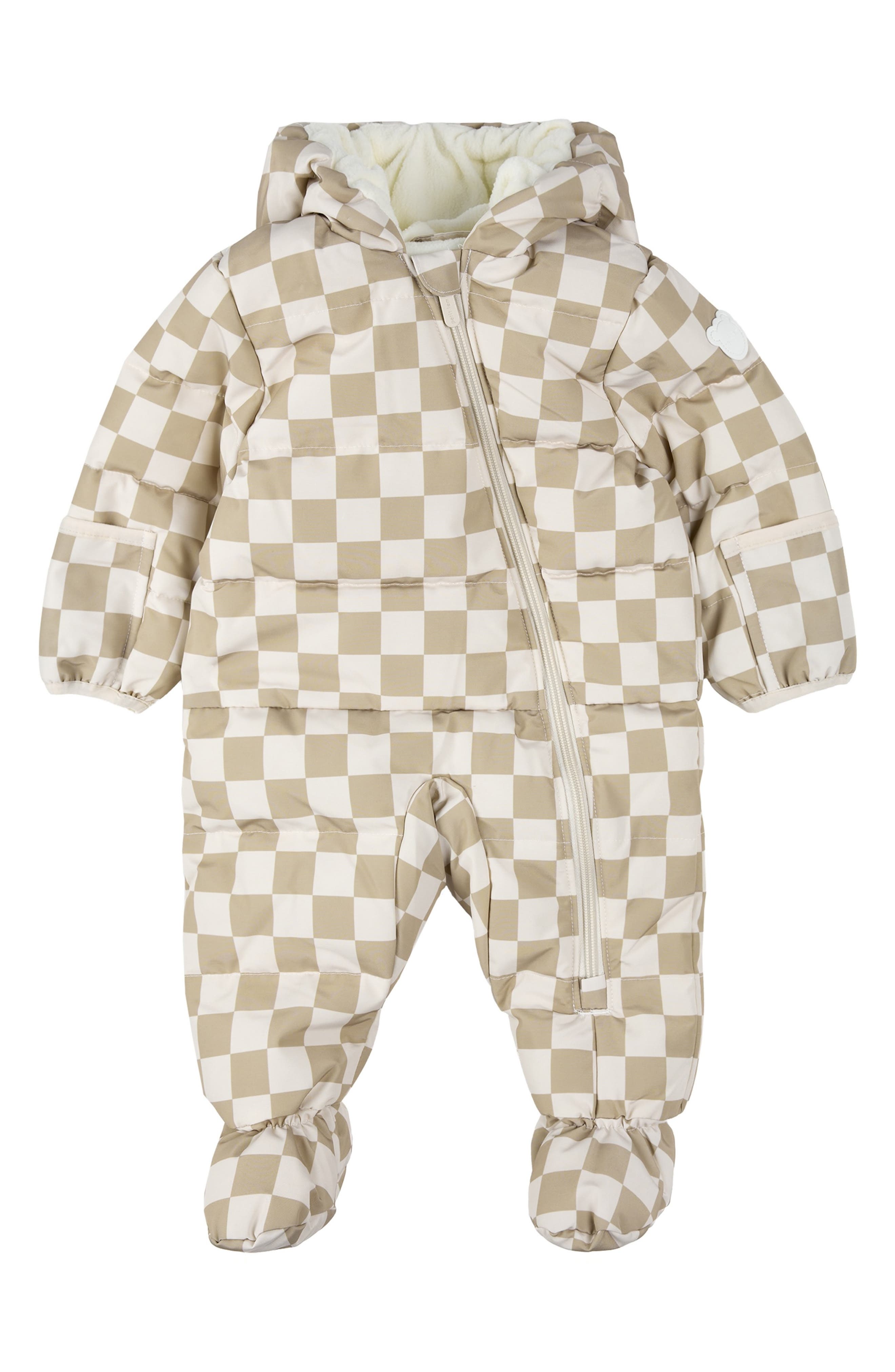 Petit Lem Checkerboard Hooded Snowsuit