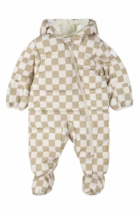 Petit Lem Checkerboard Hooded Snowsuit