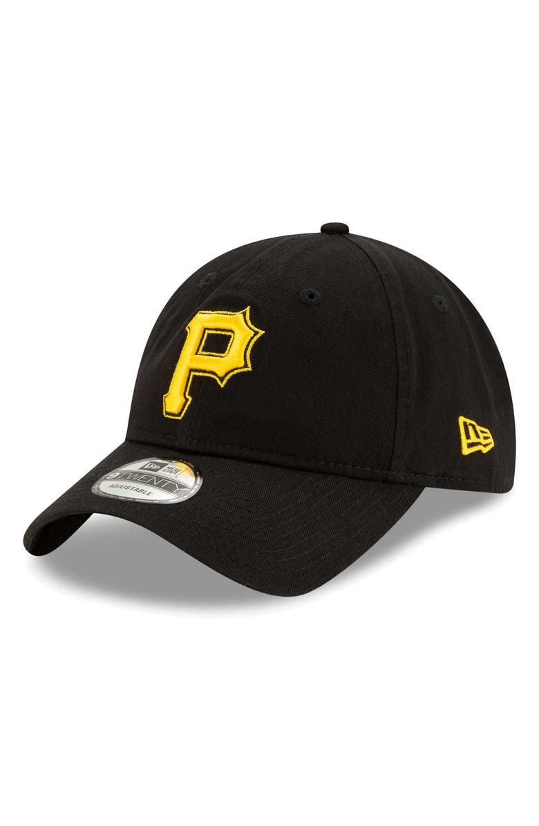 New Era Men's New Era Black Pittsburgh Pirates Logo Replica Core Classic 9TWENTY Adjustable Hat, Main, color, 