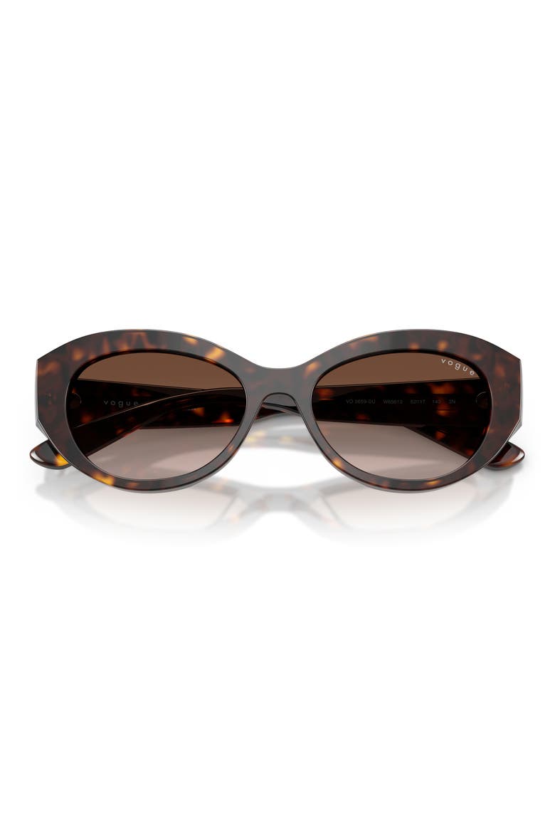 VO5659SU 52mm Irregular Sunglasses, Alternate, color, DARK HAVANA / GRADIENT BROWN