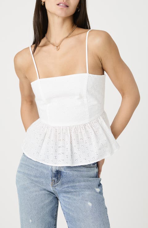 Eyelet Peplum Camisole