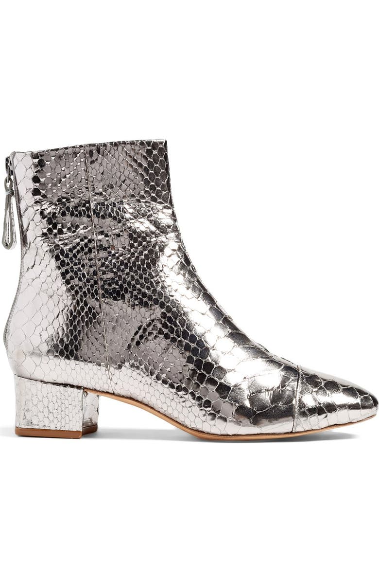 Alexandre Birman 'Jessie' Metallic Genuine Python Bootie, Alternate, color,