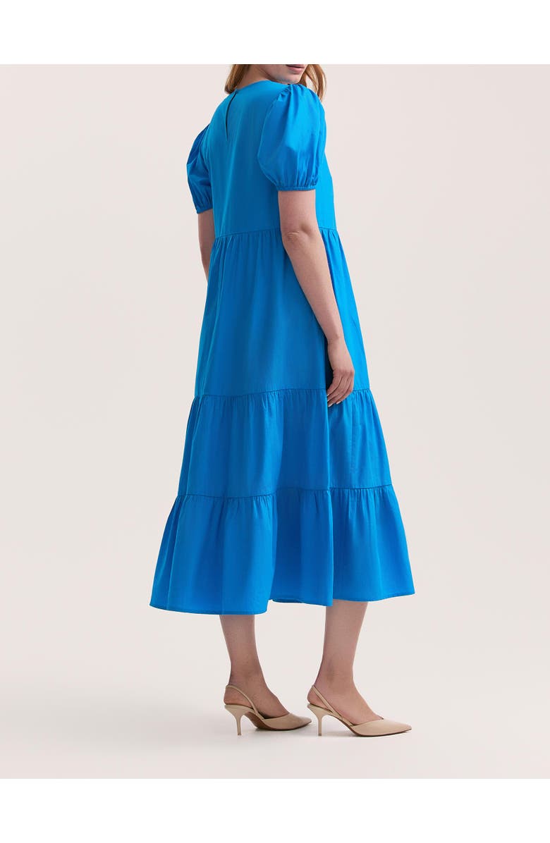 Finery London Genevive Cotton Midi Tiered Dress, Alternate, color, Blue
