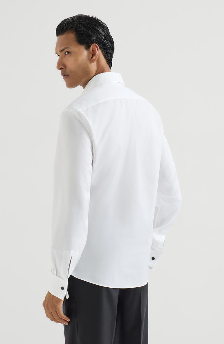 Brunello Cucinelli Tuxedo shirt with pleating, Alternate, color, White
