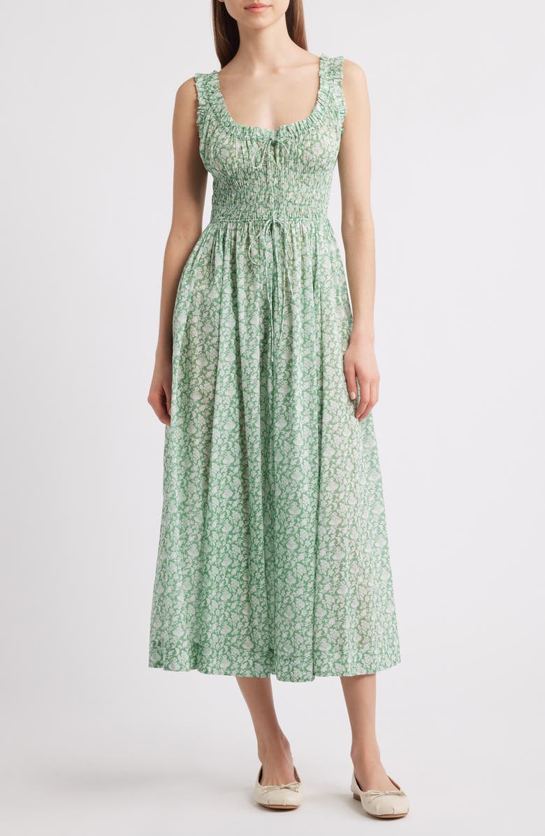 Emmaretta Floral Pleated Voile Maxi Dress