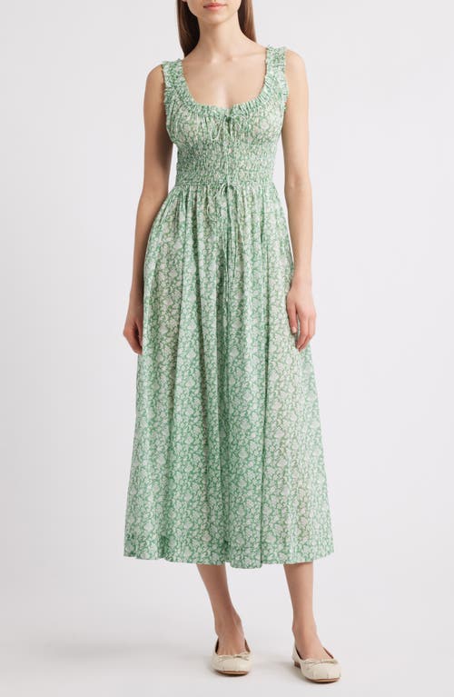 DOEN DÔEN EMMARETTA FLORAL PLEATED VOILE MAXI DRESS