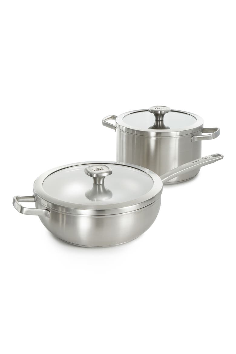 Leo Graphite 4-Piece Cookware Set, Main, color, SILVER