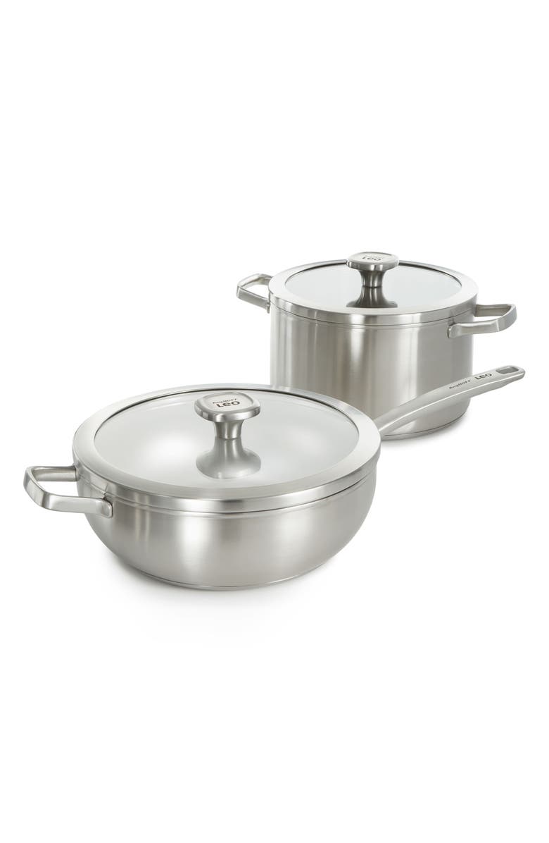 BergHOFF Leo Graphite 4-Piece Cookware Set, Main, color, Silver