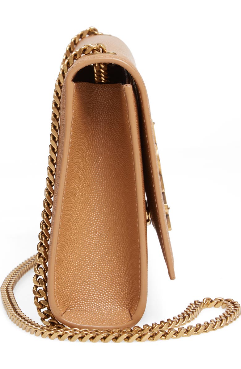 Saint Laurent Medium Kate Pebbled Calfskin Shoulder Bag, Alternate, color,