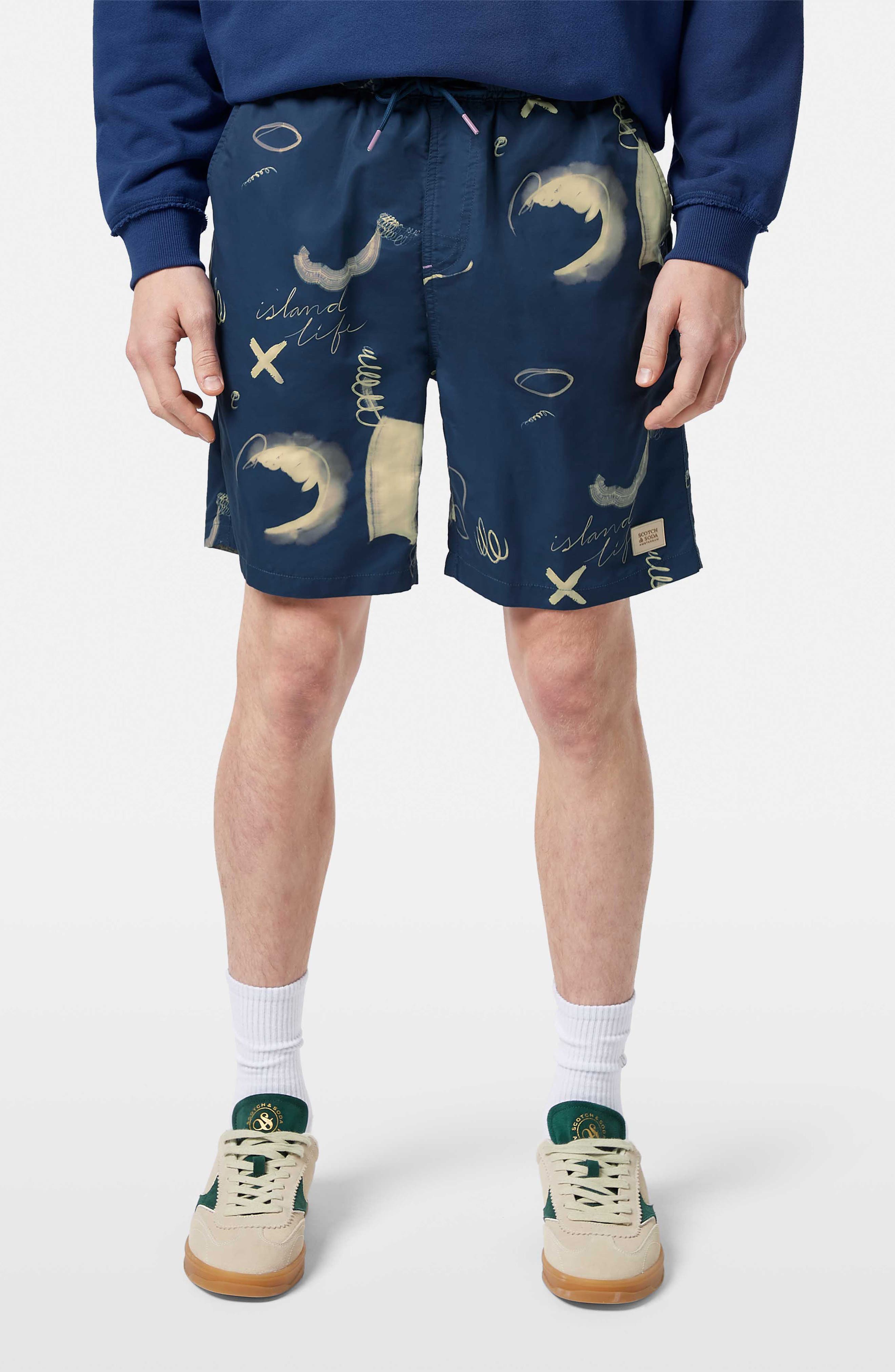 Scotch & Soda Abstract Print Swim Trunks