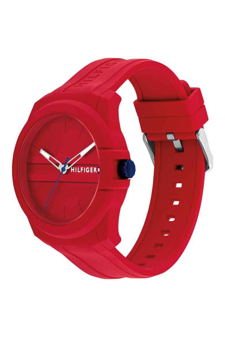 Austin Silicone Strap Watch, Alternate, color, RED
