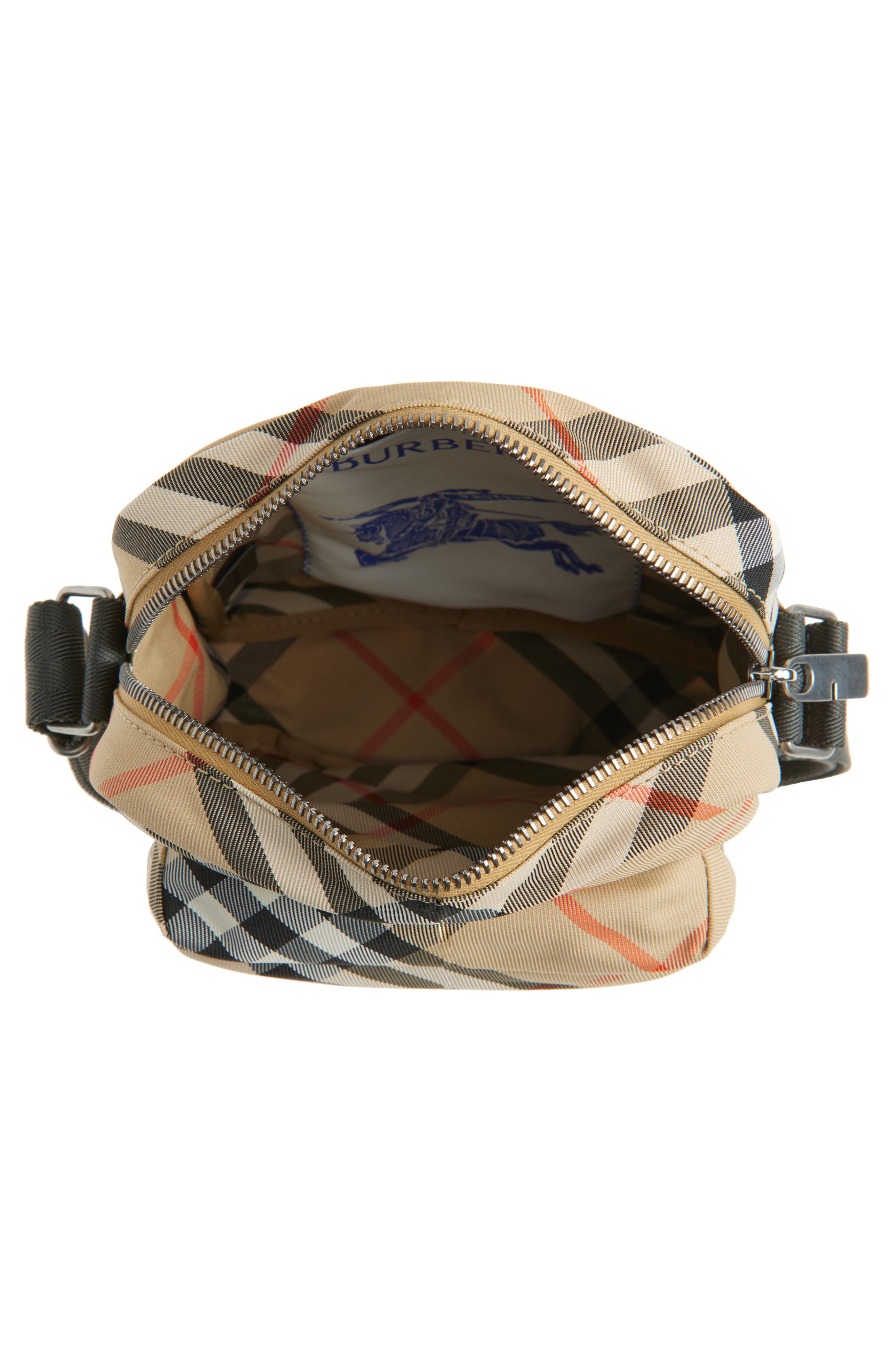 Burberry Classic Check North/South Crossbody Bag, Alternate, color, Sand