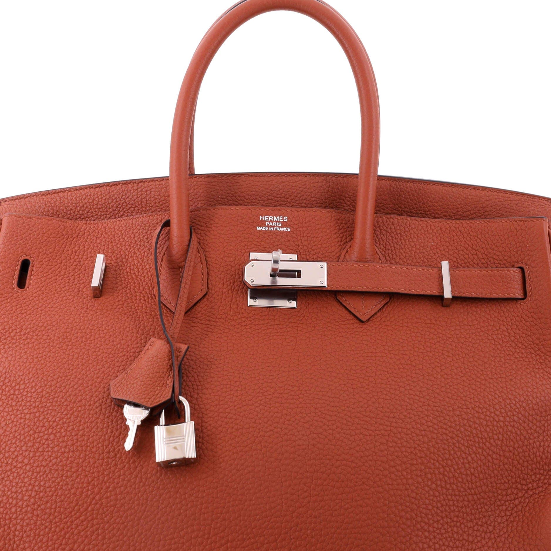 Pre-Owned Hermes Birkin Handbag Brown Togo with Palladium Hardware 35, Alternate, color, Cuivre