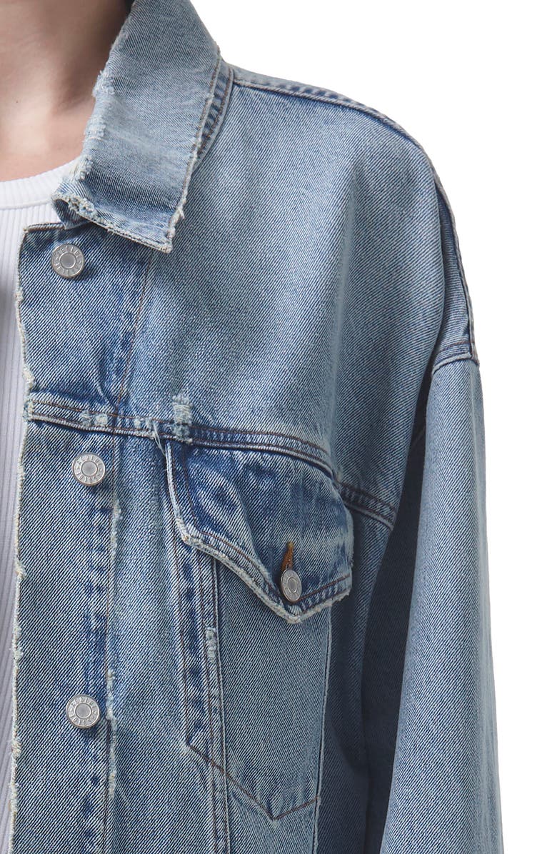AGOLDE Martika Frayed Oversize Denim Jacket, Alternate, color,