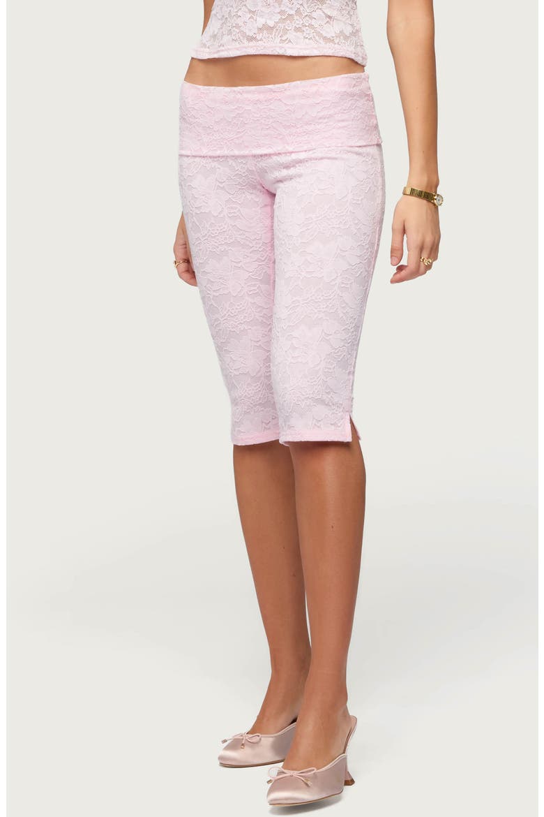 Talisa Lace Capri Leggings, Main, color, LIGHT-PINK