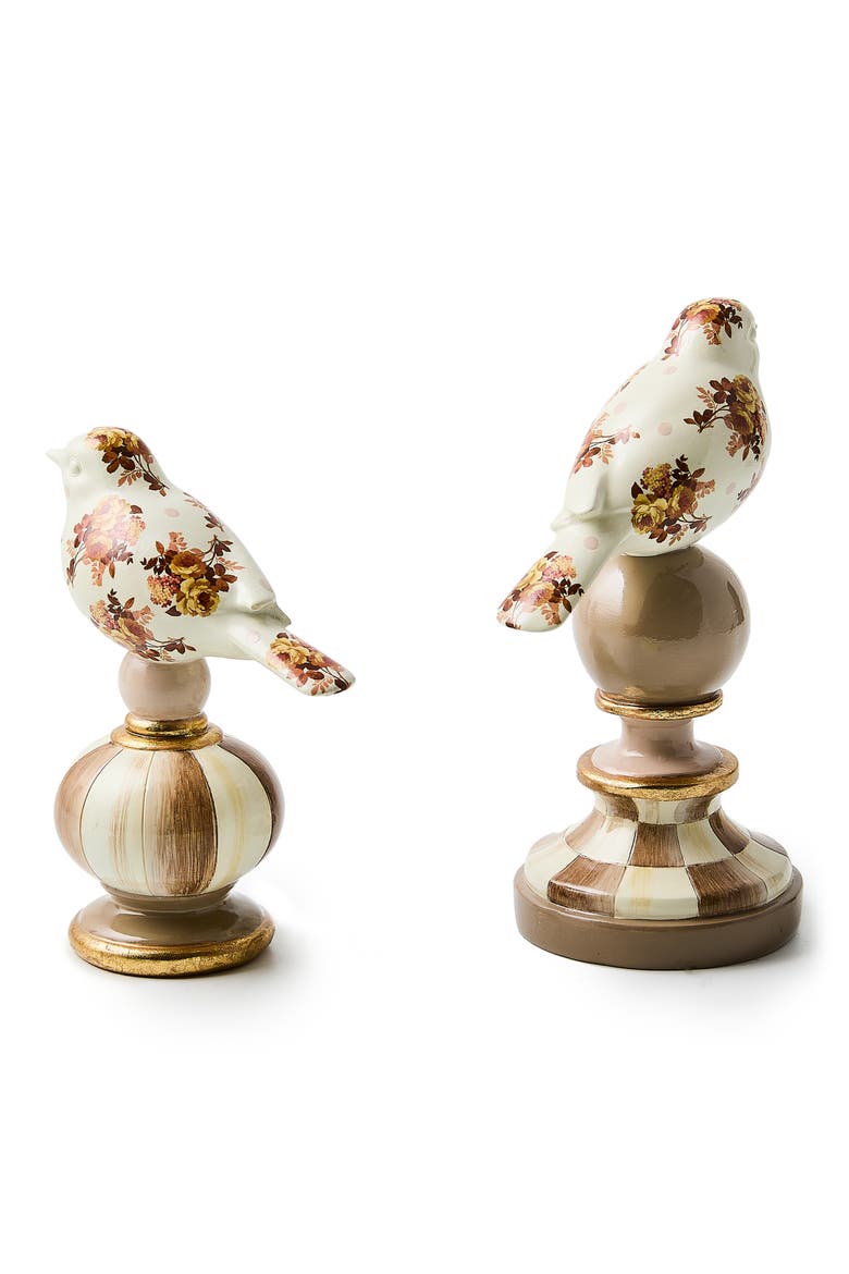 Wild Rose Bird Set of 2 Figurines, Alternate, color, BROWN