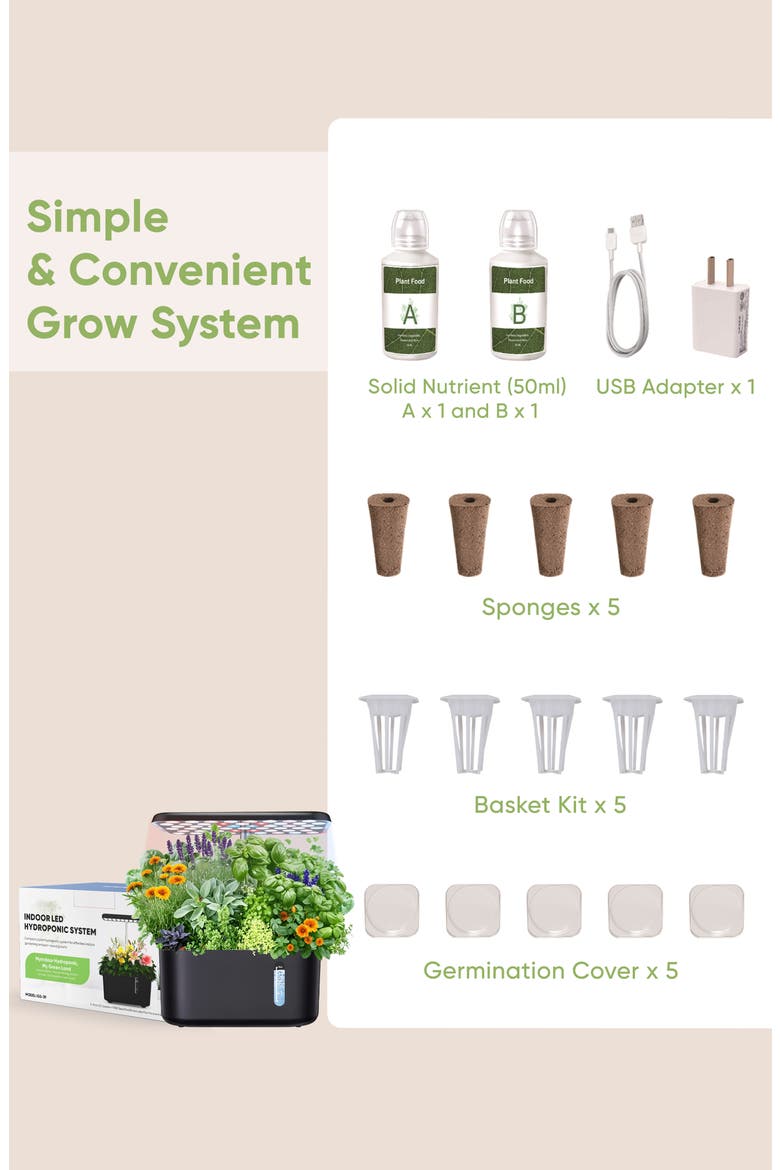 Indoor Hydroponic Growing System, Alternate, color, Black