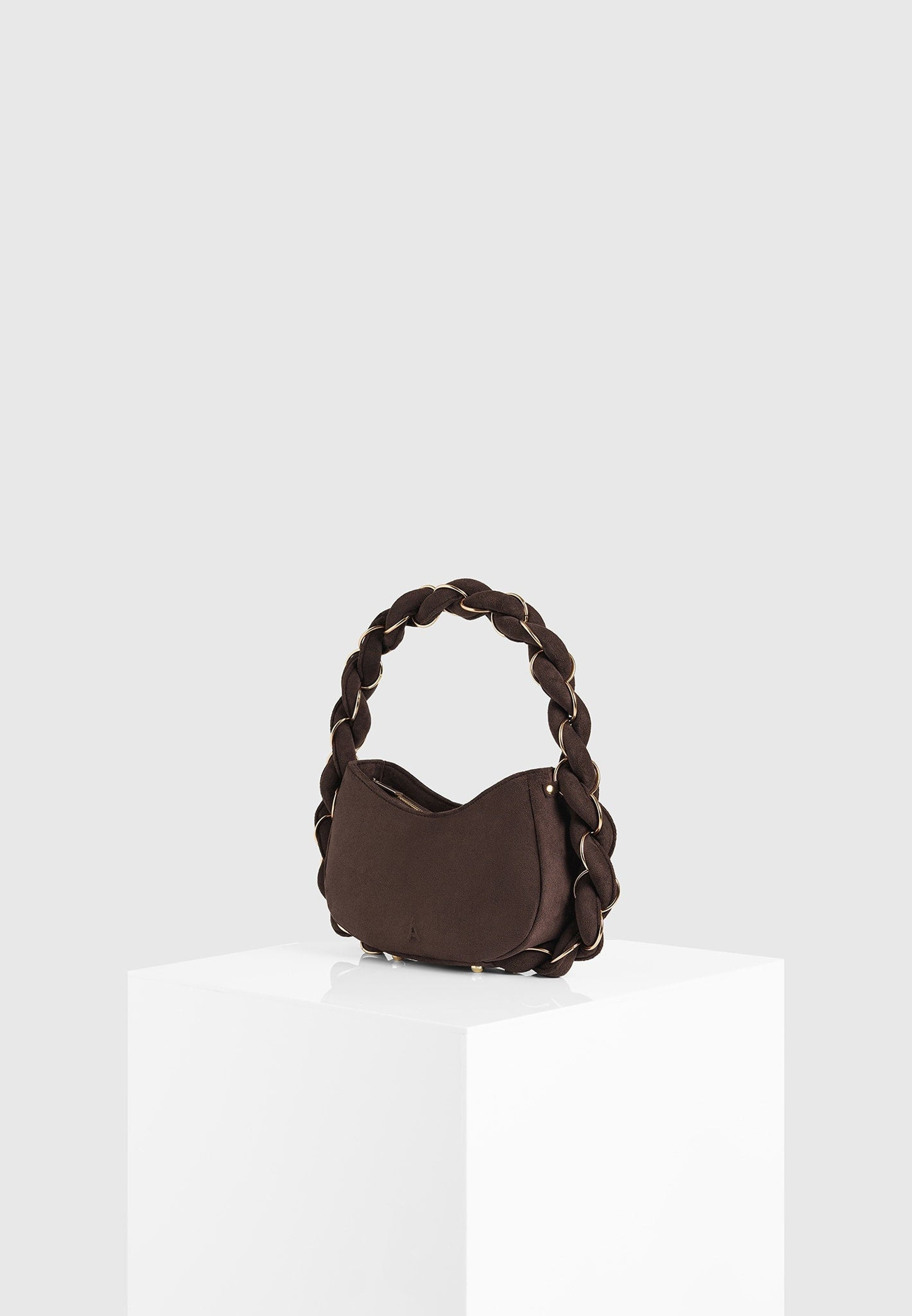 Manière De Voir Somme Suede Handbag, Alternate, color, Brown