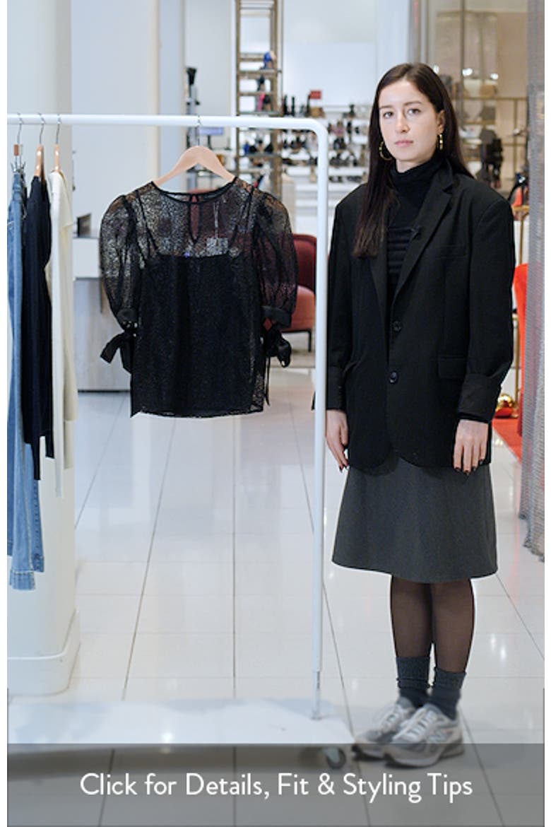 Embroidered Puff Sleeve Satin Top video