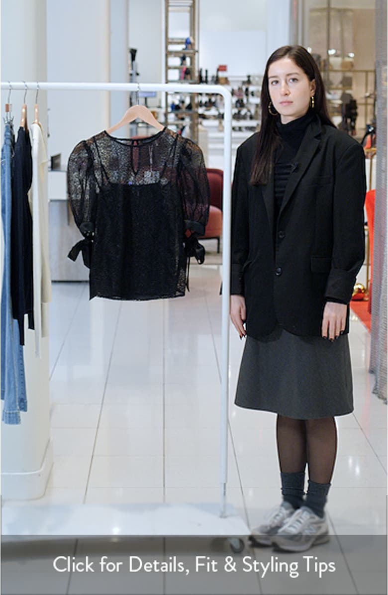 Embroidered Puff Sleeve Satin Top, sales video thumbnail