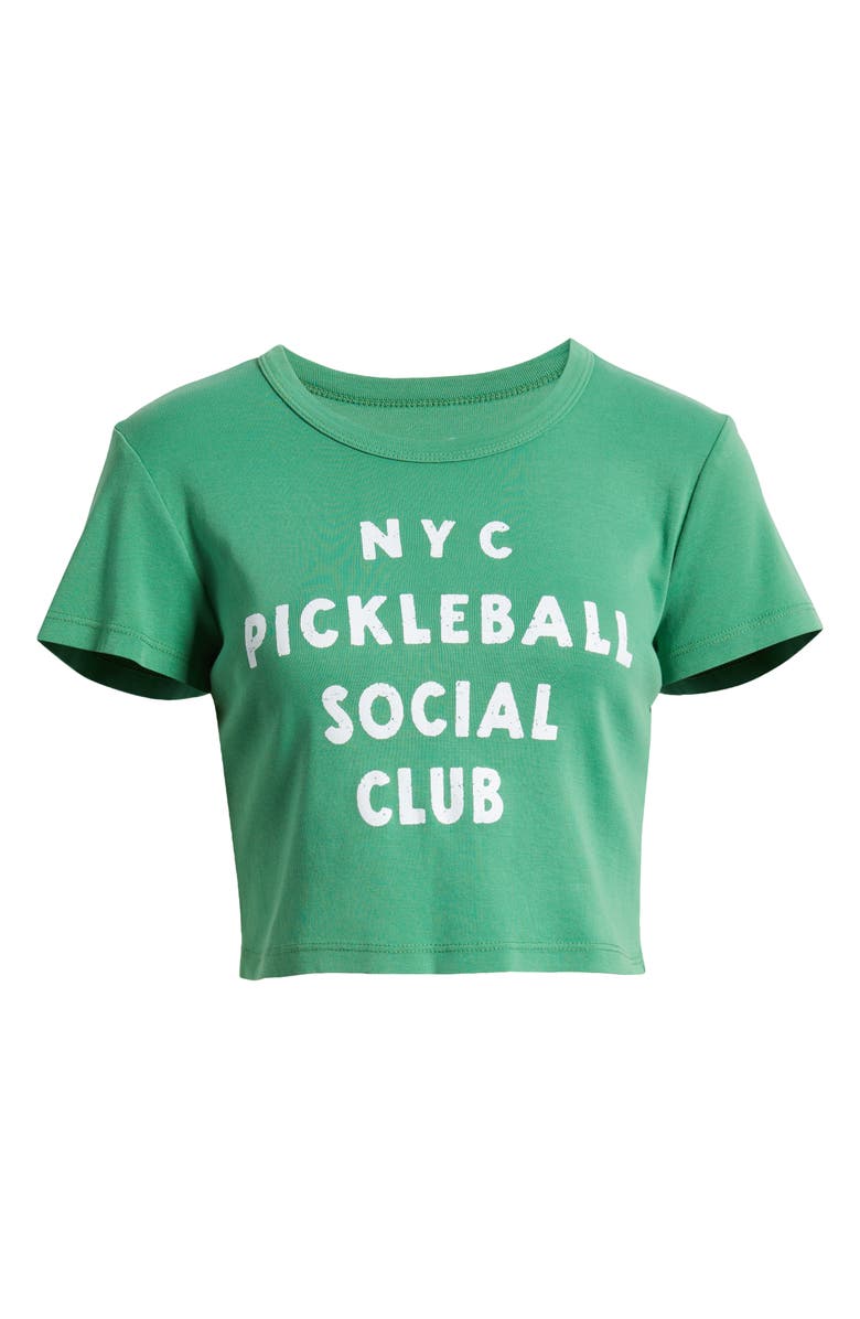 Junk Food NYC Pickleball Cotton Graphic Baby Tee, Alternate, color, Leprachaun