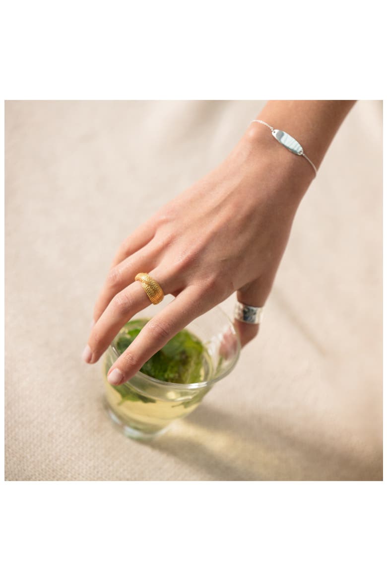 Nura Tiny Oval Plate Bracelet, Alternate, color, SILVER