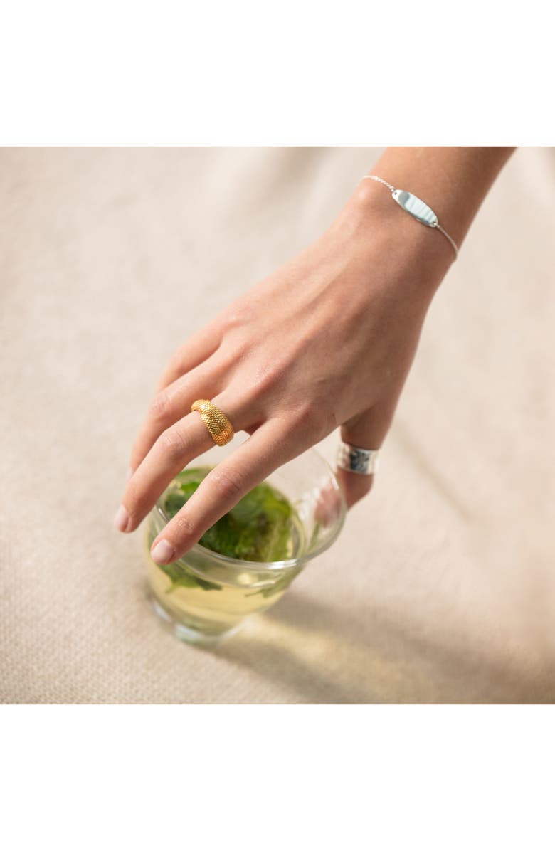 Monica Vinader Nura Tiny Oval Plate Bracelet, Alternate, color, Silver