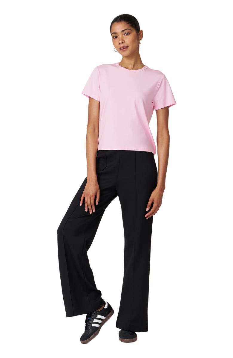 Rebody Active Madison Pintuck Wide Leg Scuba Knit Pant 30", Alternate, color, Black