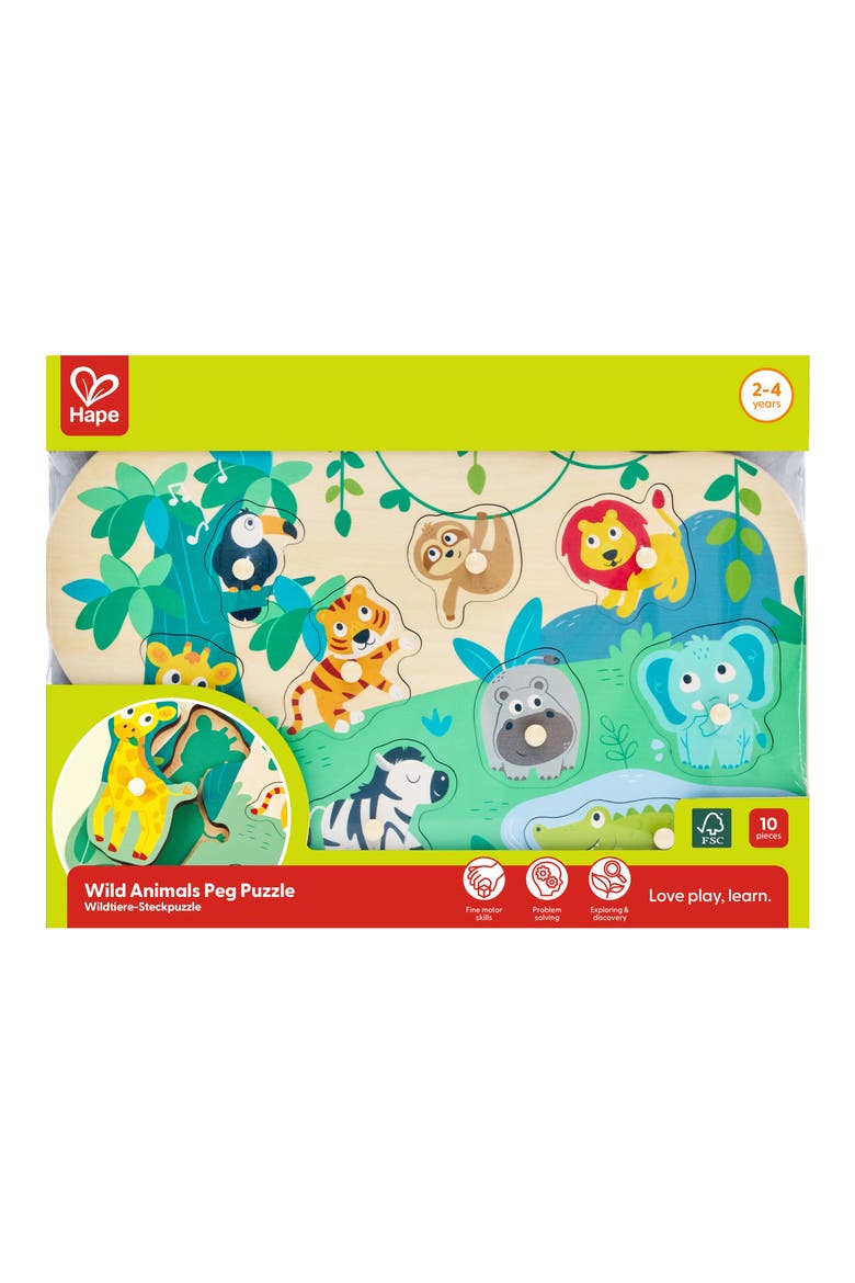 Wild Animals Peg Puzzle, Alternate, color, MULTI