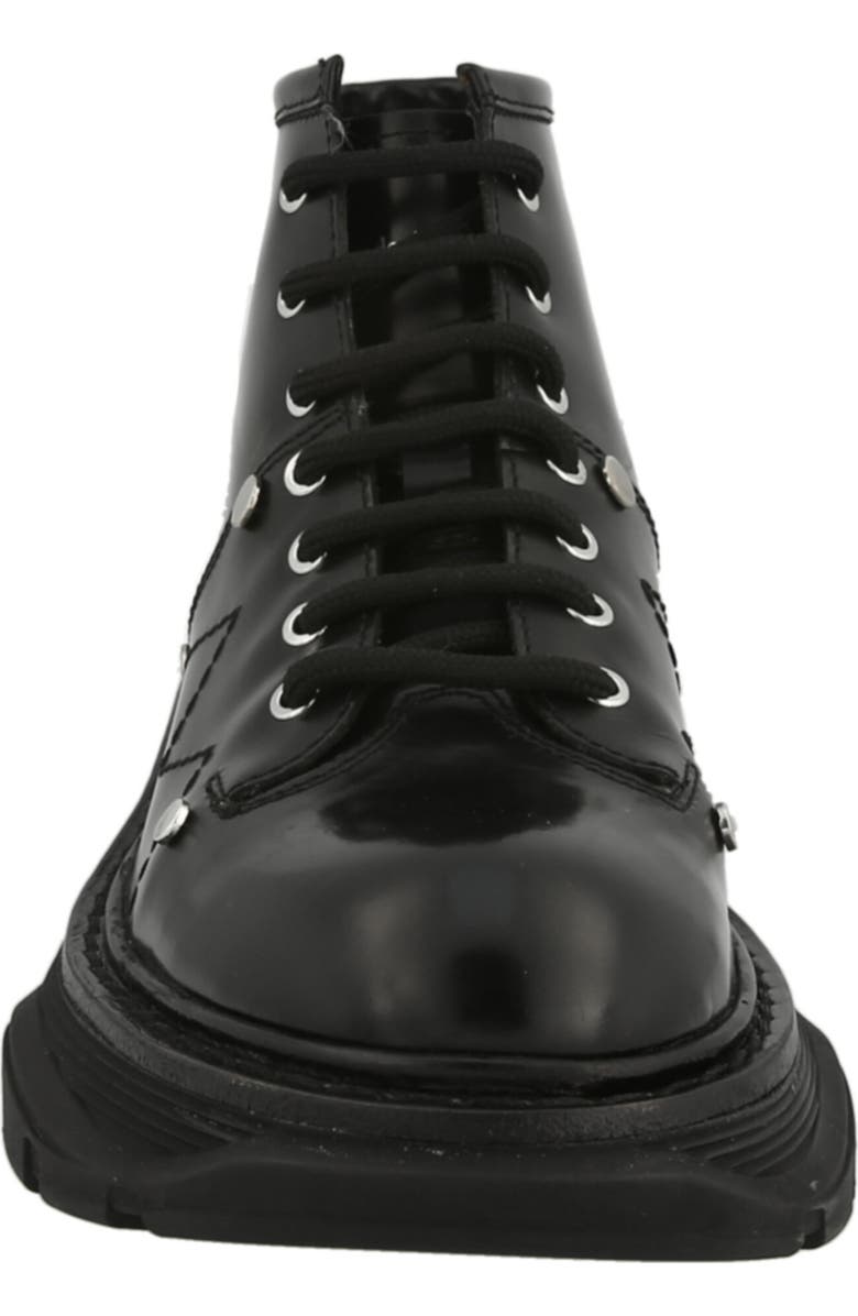 McQueen Studded Combat Bootie, Alternate, color, Black