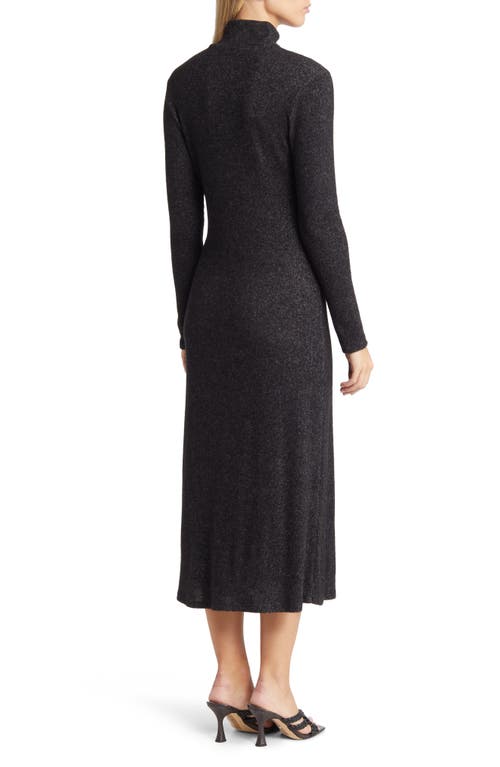 Loveappella Cutout Long Sleeve Midi Dress In Black