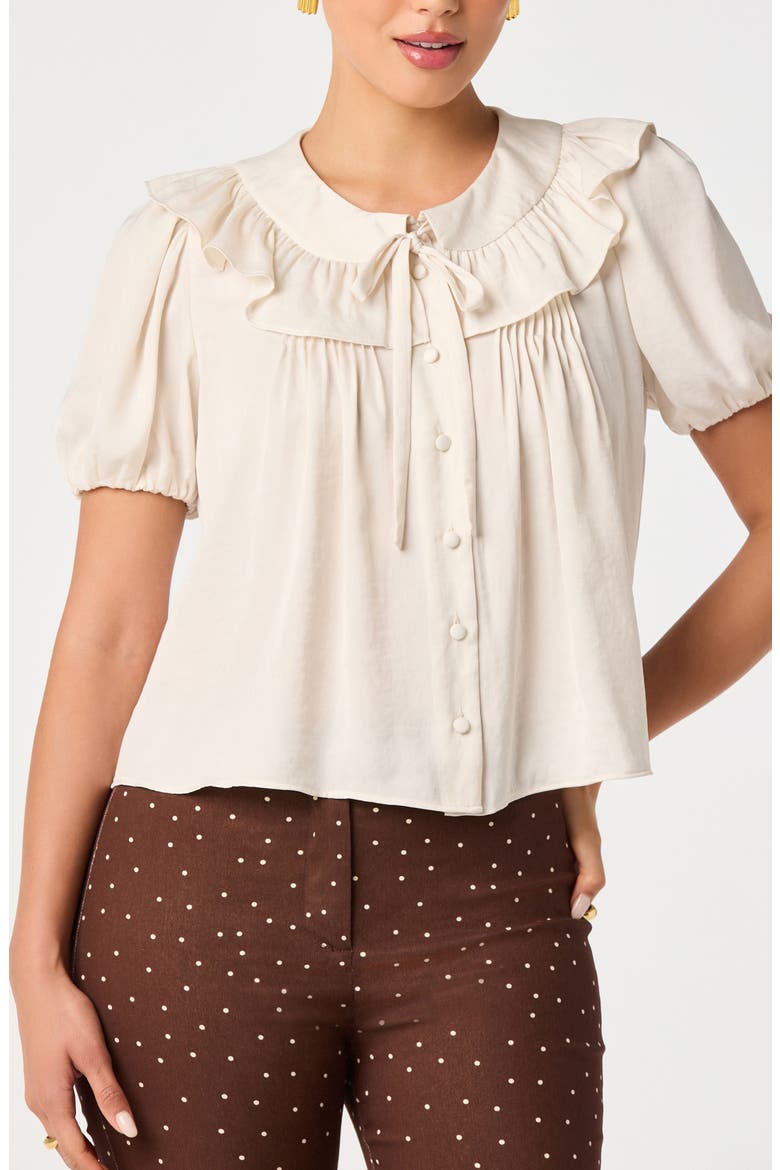 Zayne Ruffle Satin Top, Alternate, color, CHAMPAGNE