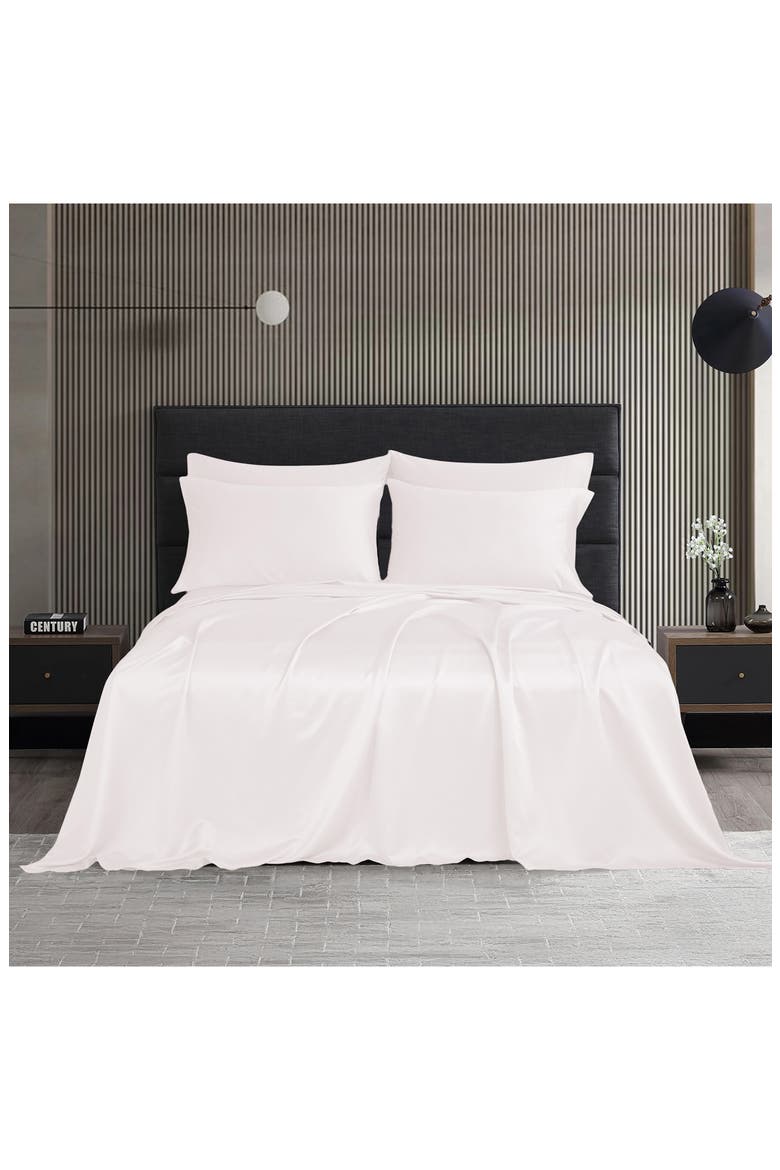 Solid Satin Deep Pocket 6-Piece Sheet Set, Alternate, color, WHITE