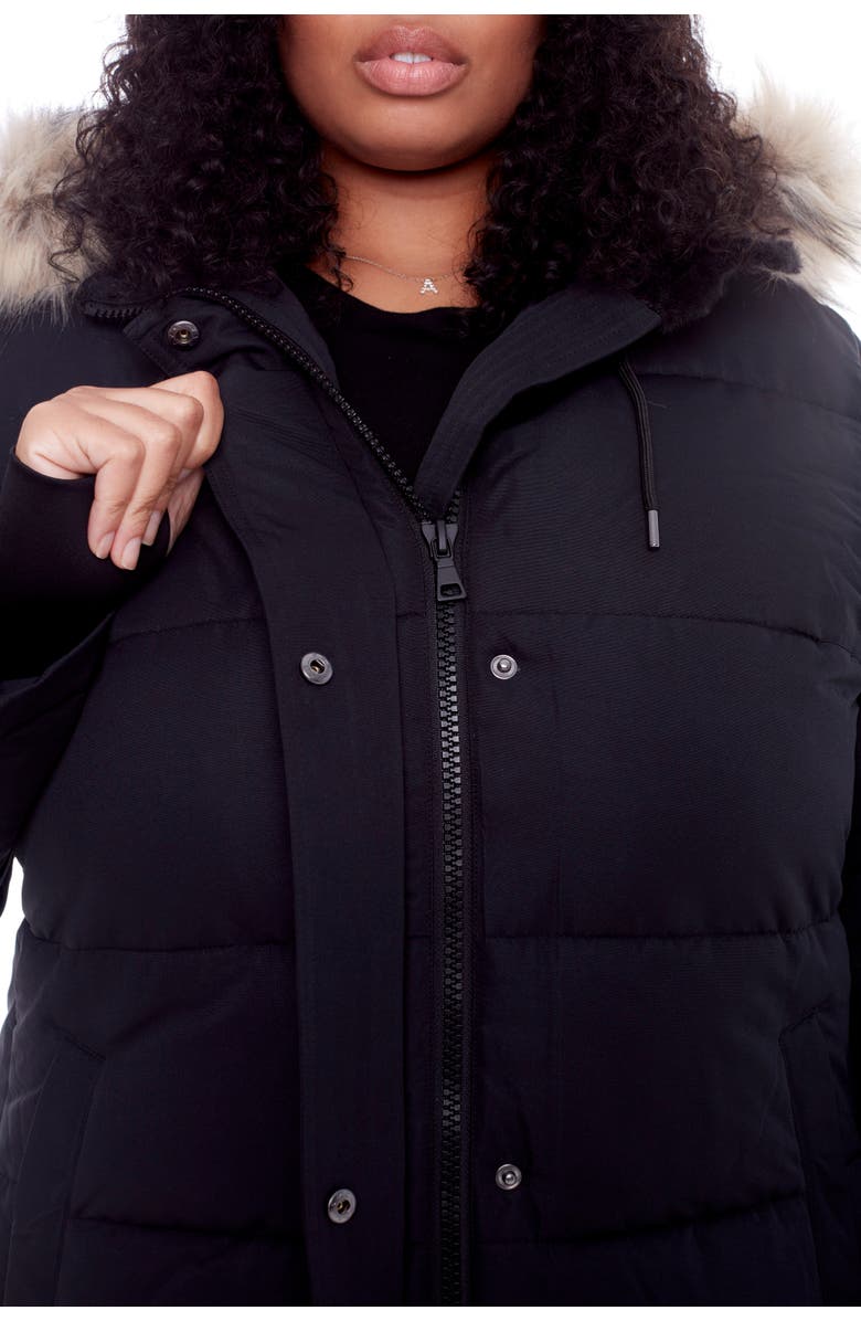 Alpine North AULAVIK PLUS SIZE - Vegan Down Mid-length Hooded Parka Coat, Alternate, color, Black
