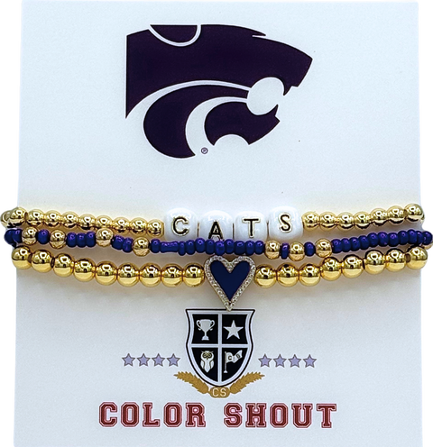 Kansas Sate Love My College Bracelet Stack
