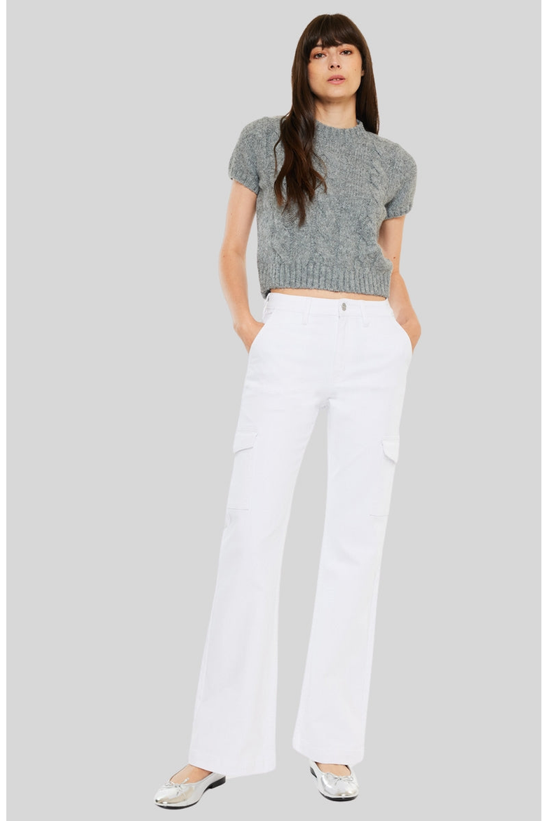 Marilyn High Rise Wide Flare Jeans, Alternate, color, White