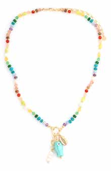 Panacea Beaded Fish Pendant Neckace