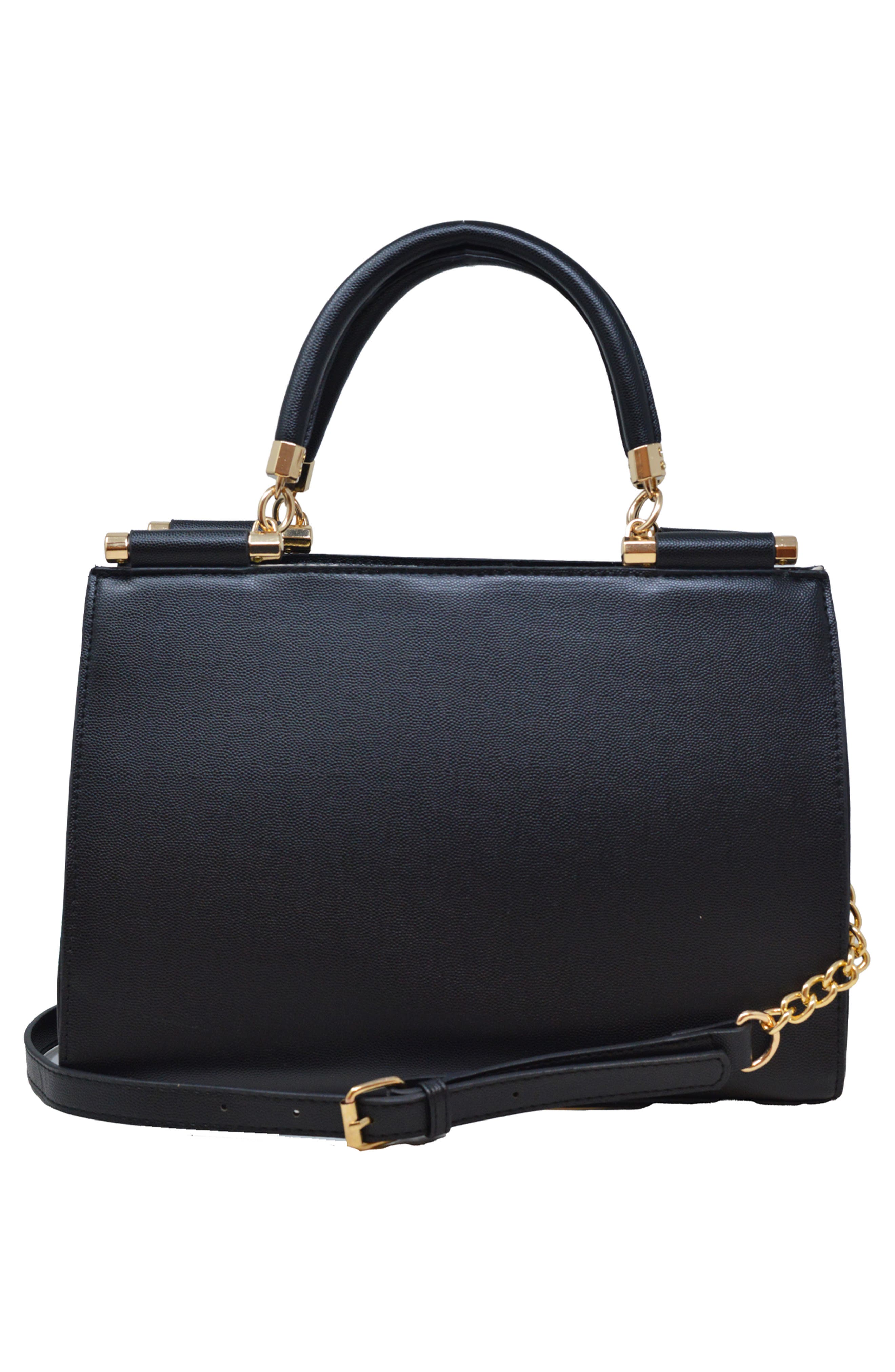 bebe Alex Quilted Satchel, Alternate, color, 