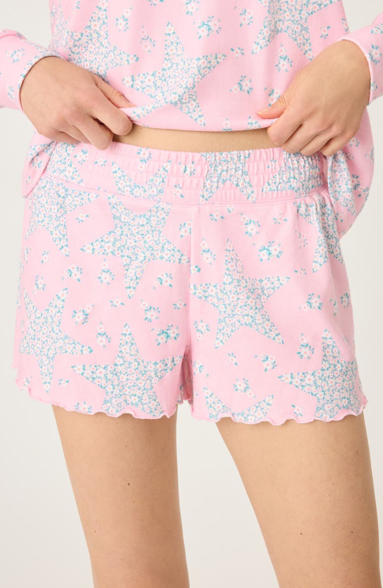 PJ Salvage Written in the Stars Peachy Jersey Pajama Shorts, Main, color, 