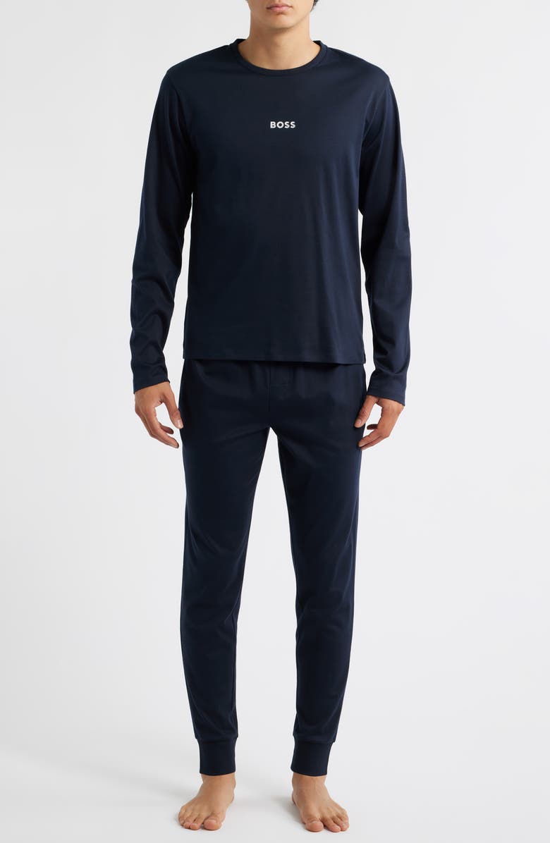 BOSS Holiday Long Pajama Set, Main, color, Black