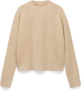 MANGO Wool Crewneck Crop Sweater