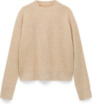 MANGO Wool Crewneck Crop Sweater